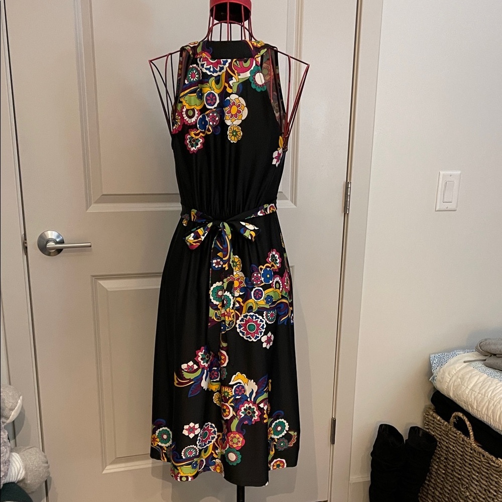 ECI New York Black Dress with Colorful Floral Patterns and beading! - Picture 4 of 6